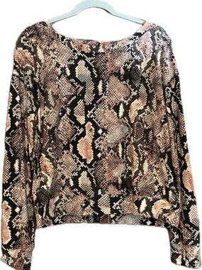 Peyton Jensen Snake Print Long Sleeve Top